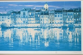 Amazon.co.jp: 真作 笹倉鉄平「サントロペ」限定リトグラフポスター 画