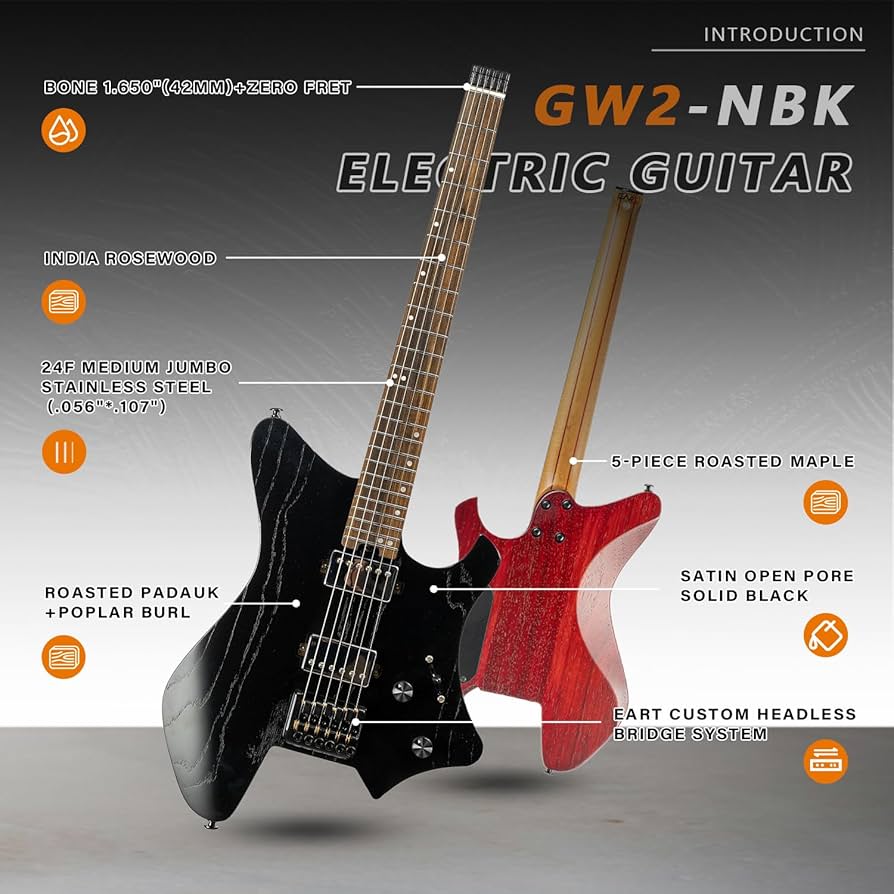 Amazon | EARTエレクトリックギターヘッドレスフィックスブリッジ6弦