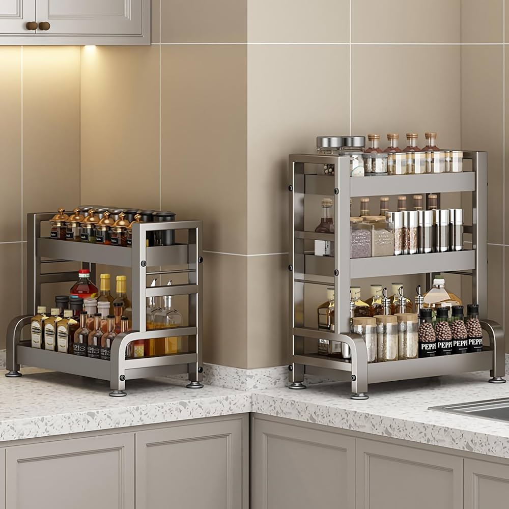 Amazon｜調味料収納ラック多機能 金属スパイスラック キッチン
