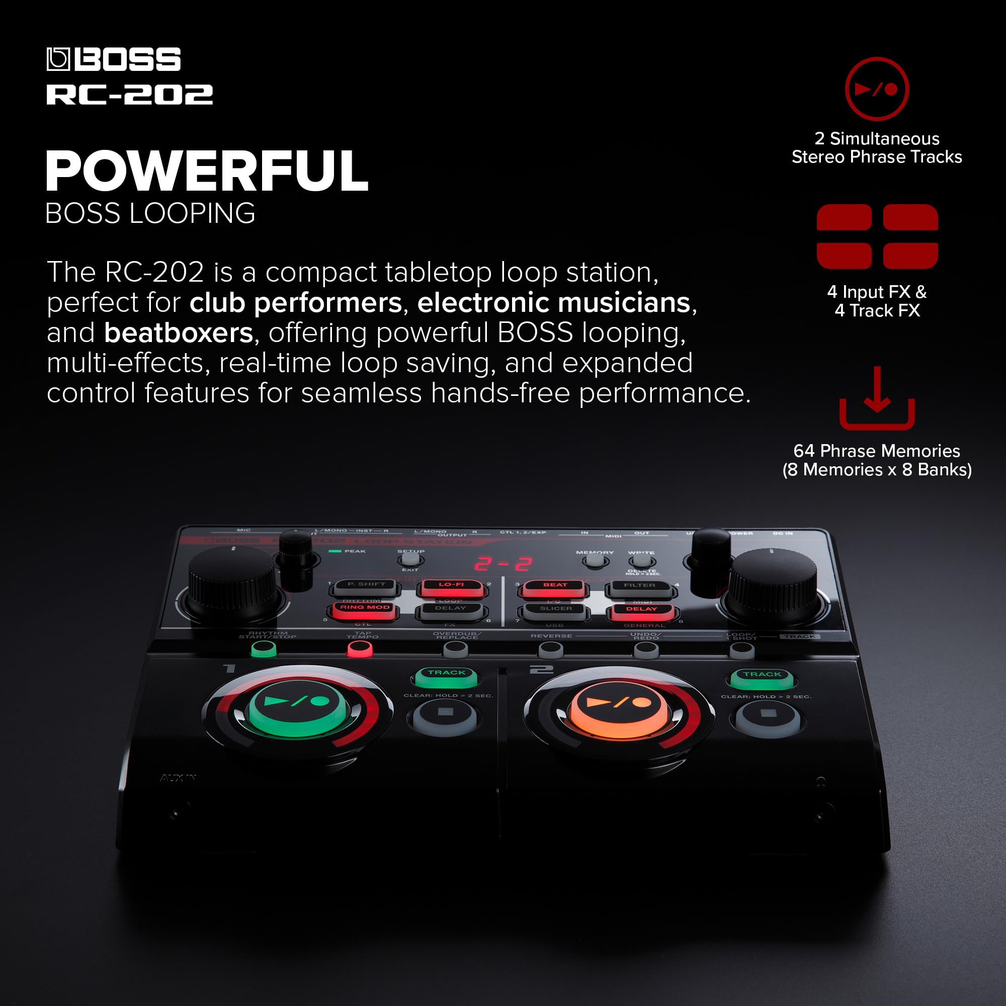 Amazon.com: BOSS RC-202 Loop Station | Fingertip Looping for