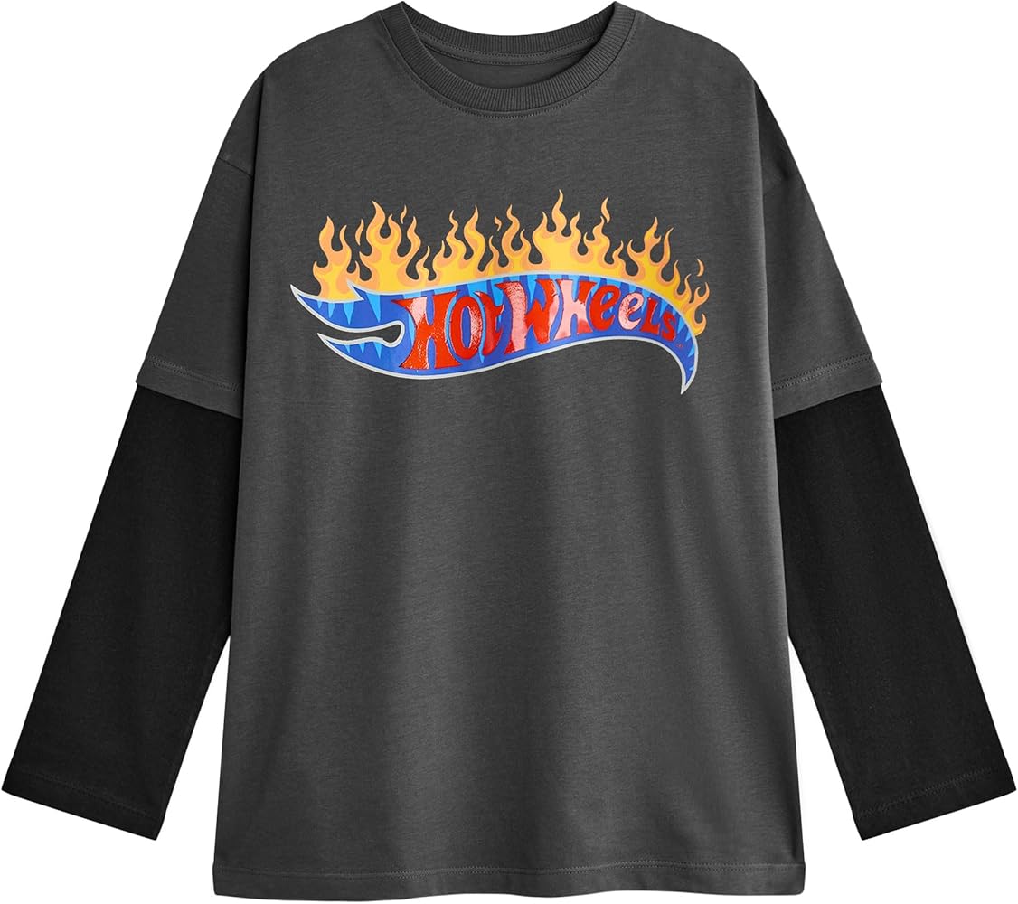 Amazon.com: Hot Wheels Boys Skater Long Sleeve T-Shirt | Kids