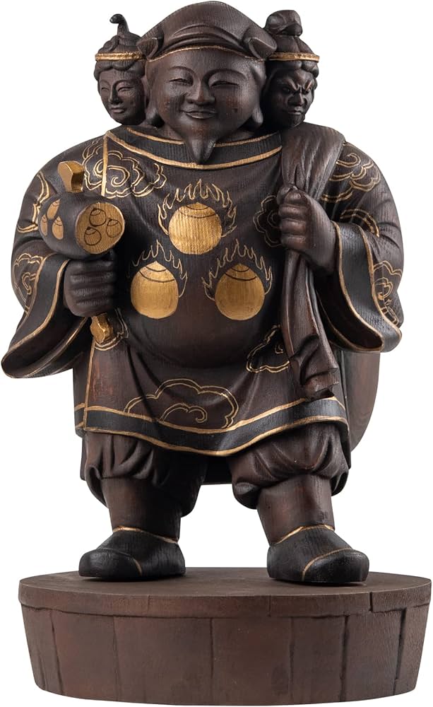 Amazon｜織田信長公祈願 三面大黒尊天（大）木製：桧 古美彩色仕上《塔