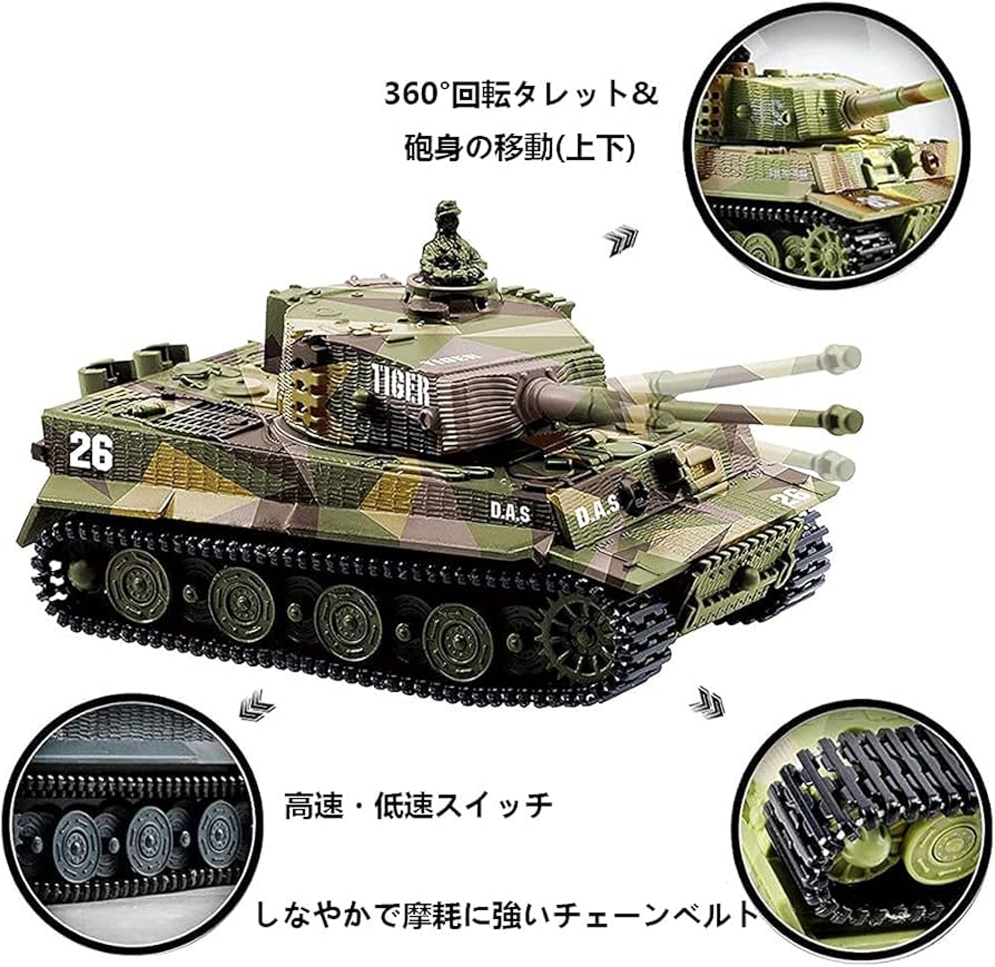 Amazon.co.jp: HJKLMM 戦車 ラジコン1/72ドイツのティーガーI戦車2.4