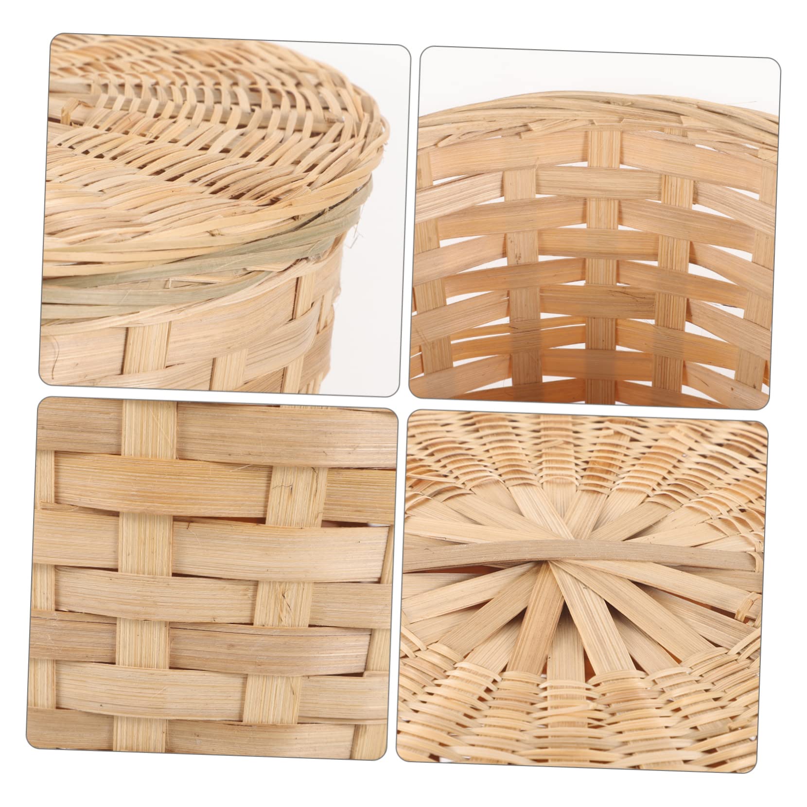 Amazon.co.jp: BESTonZON 竹製収納バスケット 蓋付き 中型 家用多機能