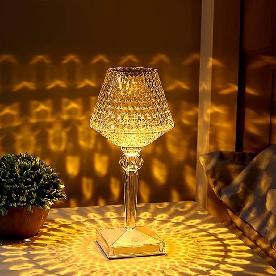 Amazon.co.jp : クリスタルランプ, クリスタルスタンドタッチローズ