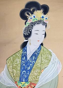 Amazon.co.jp: 掛け軸梅花木の下佇ずむ天女の様に美しい高貴中国の女性
