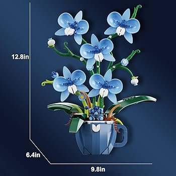 Amazon.com: iixeal Blue Orchid Flower Building Set for Adults
