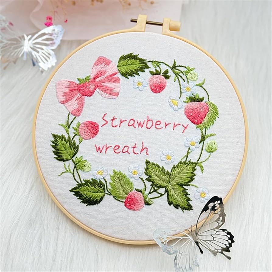 Amazon | Meecaa 刺繍キット スターターセット 手刺繍セット いちご柄