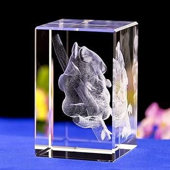 Amazon.co.jp: クリスタルガラス像と置物ギフト コアラガラス彫刻