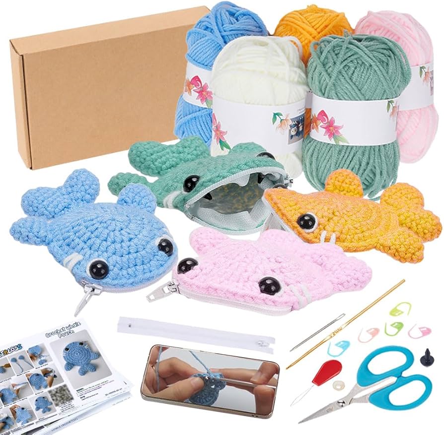 Amazon.com: FREEBLOSS 4 Set Beginners Crochet Kit Crochet Whale