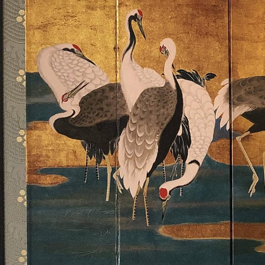 真作】岸連山/群鶴図/鶴図/掛軸/名家伝来/AD-114
