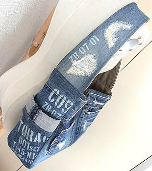 Amazon.co.jp: ダメージデニムリメイクワンショルダーバッグ