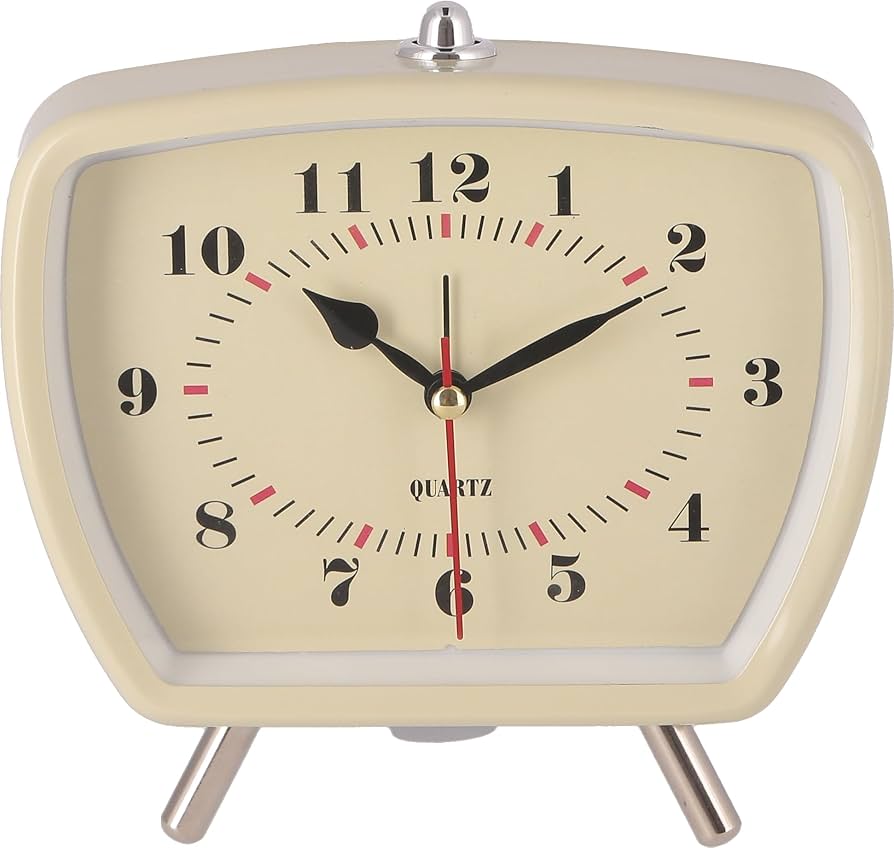 Amazon.co.jp: 不二貿易 置き時計 幅14.6×奥行6.6×高さ14.1cm ホワイト