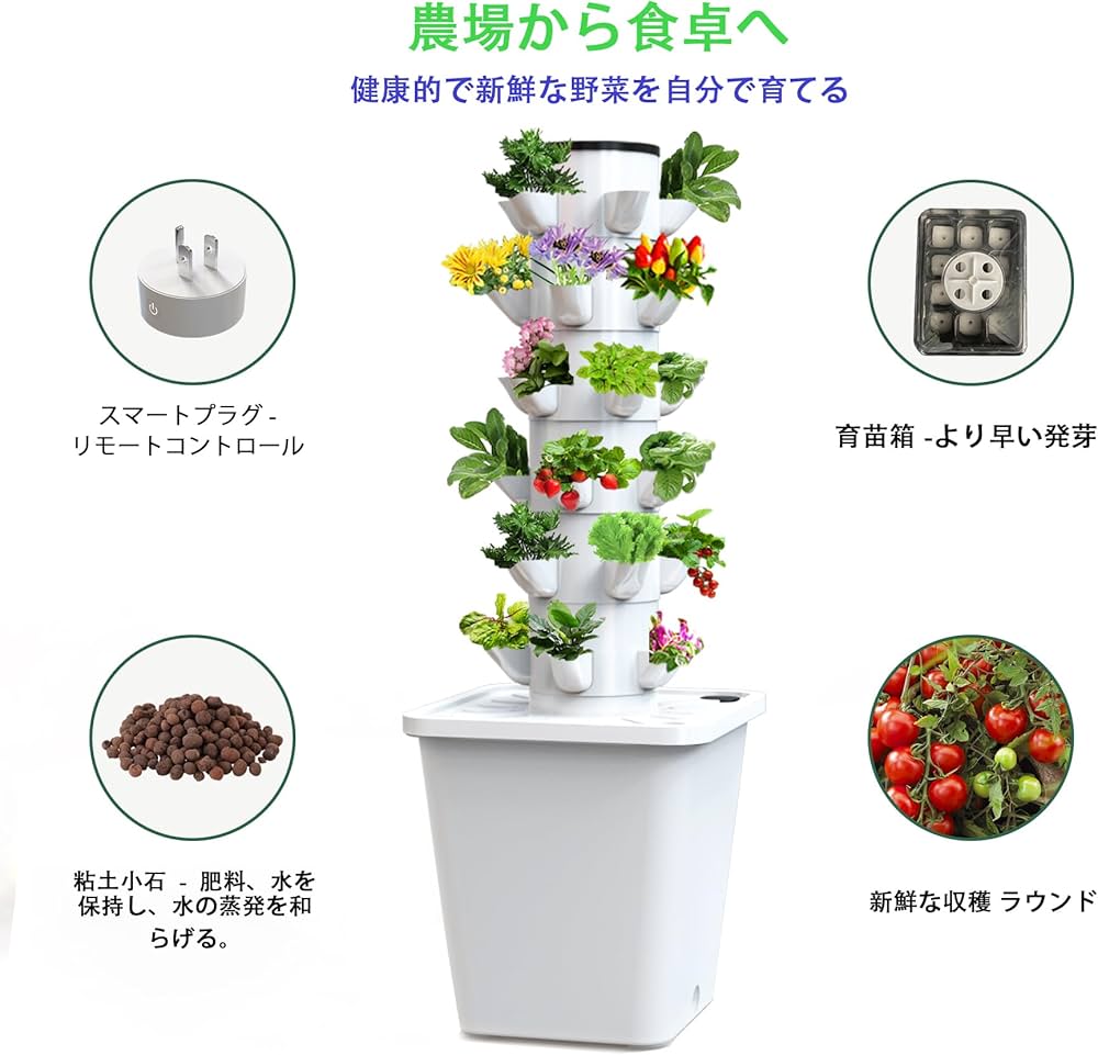 Amazon.co.jp: Sjzx 水耕栽培システム｜30株 屋外 屋内 家庭菜園