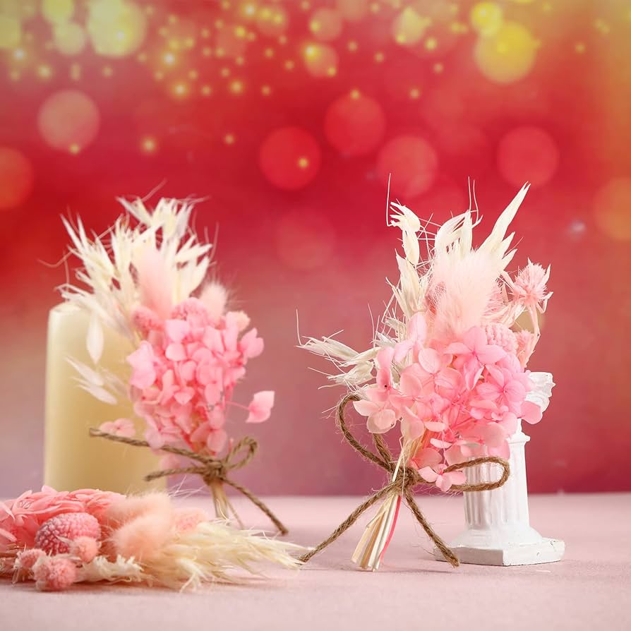 Amazon | Fabbay ミニドライフラワーブーケ 6.3インチ ピンクセージ