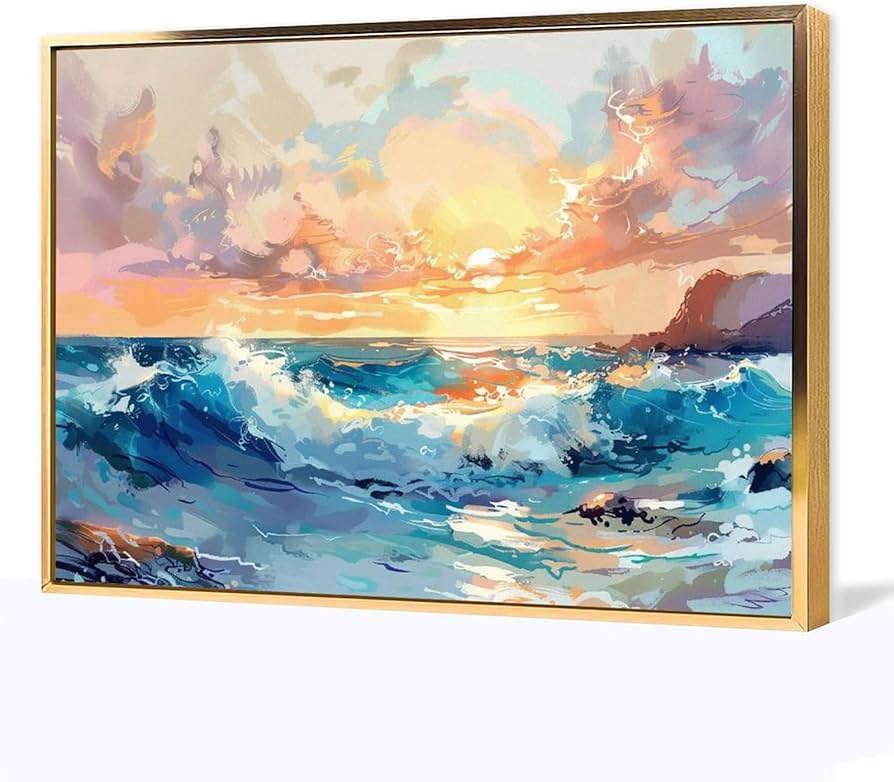 油絵 絵 インテリア アート 海の絵 sea ハワイ ロンハーマン roku 油絵