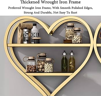 Amazon｜ハート型壁掛けワインラック 鉄製ワインボトル棚ディスプレイ