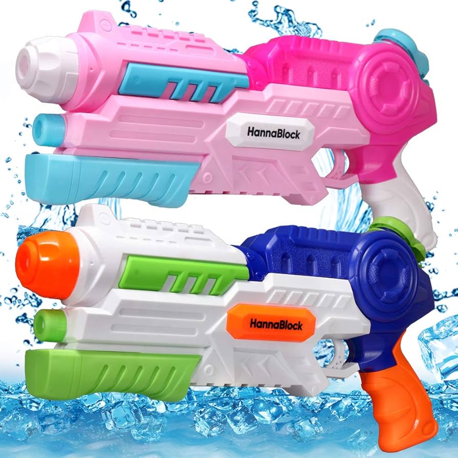 Amazon | HannaBlock 水鉄砲 強力 2丁セット 1100ml 超強力飛距離11m