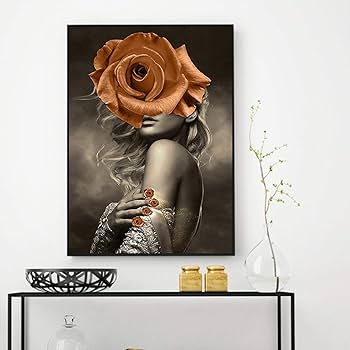 Amazon.co.jp: 抽象化 ポスターと版画 バラの花 女性 キャラクター