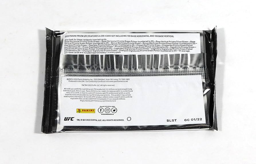 Amazon.com: 2022 Panini Prizm UFC Blaster Box Trading Card Pack (4