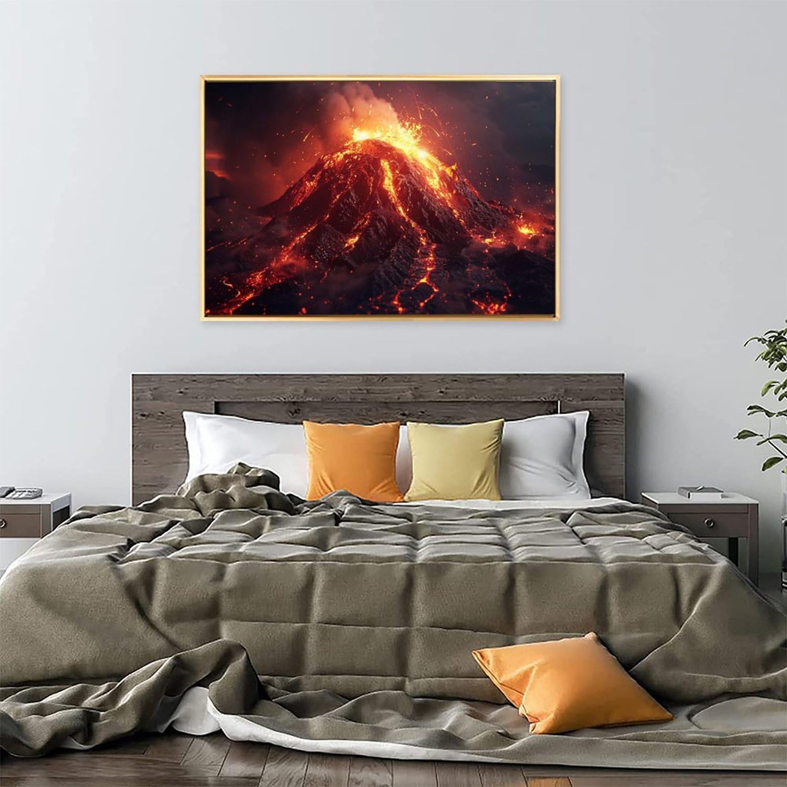 Amazon.co.jp: 絵画 火山噴火の風景 アートパネル ポスター 雄大な自然