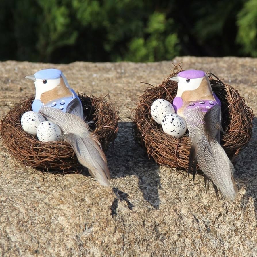 Artificial Bird Nest, Bird Nest with Artificial Bird Eggs, Country