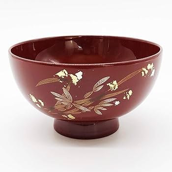 Amazon.co.jp: 大藤漆器店 輪島塗 夫婦汁椀 黒内朱・朱 蘭沈金 WA10-2