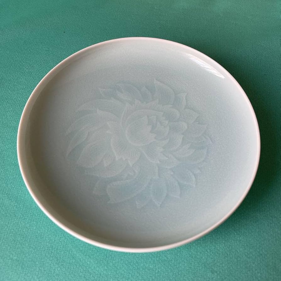 人間国宝 塚本快示 快山窯 青白磁水鳥文向付揃 五