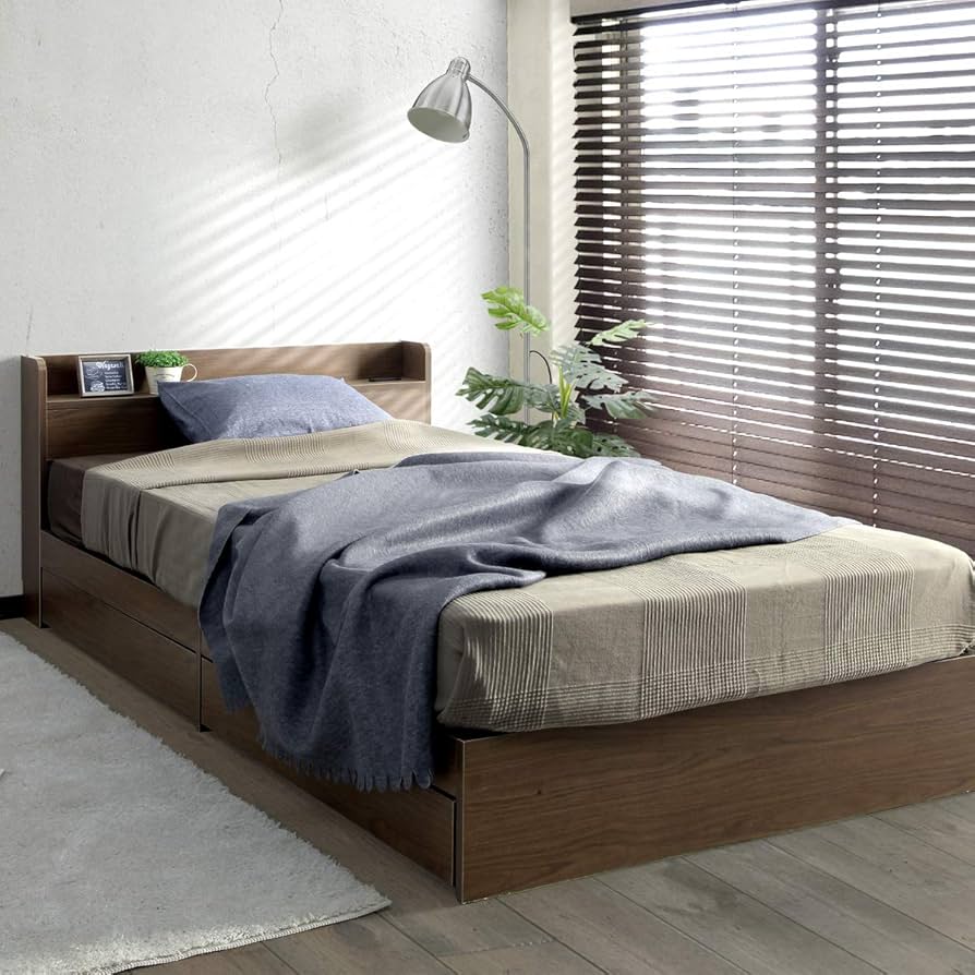 Amazon｜ビックスリー シングルベッド 収納付きベッドフレーム