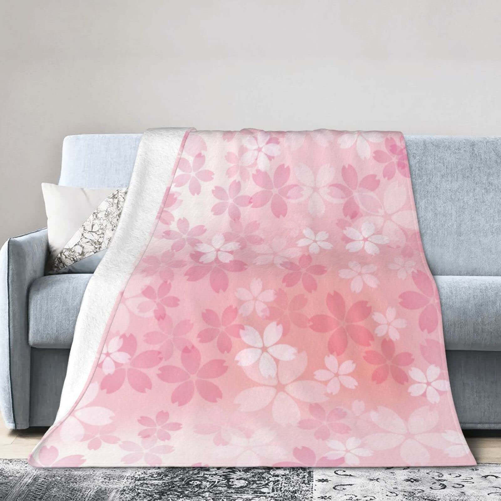 Amazon｜毛布 ピンク 桜 花柄 エレガント ブランケット 厚手 125×150cm