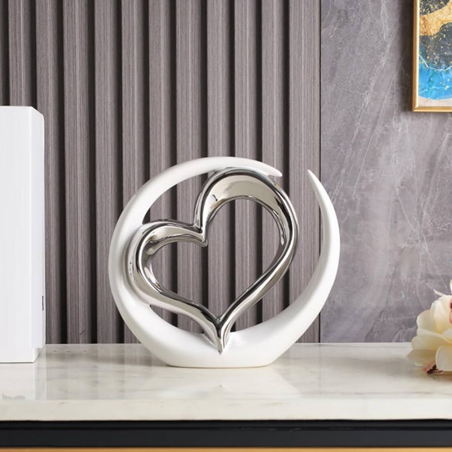 Amazon.co.jp: JAnjiaLxY ハート オブジェ 1個 置物 インテリア モダン