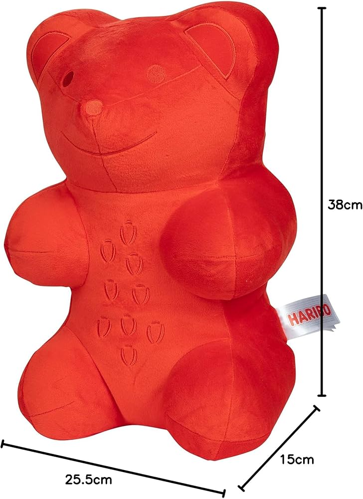 Amazon.co.jp: Haribo ジャンボぬいぐるみ ゴールドベア レッド