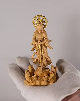 Amazon.co.jp: 極小仏 妙見菩薩 12cm（木製：ツゲ 金泥仕上）＿北辰