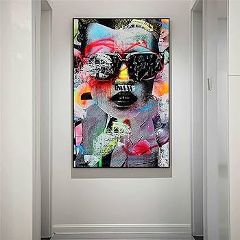 Amazon.co.jp: 現代のポップアートカラフルな絵画美容グラフィティ