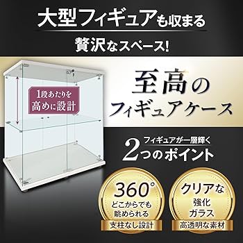 Amazon.co.jp: 生活グッズラボ ショーケース ガラスケース 2段両扉