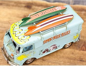 Amazon | ブリキ製 オールドカー ワーゲン バス 【ペイント