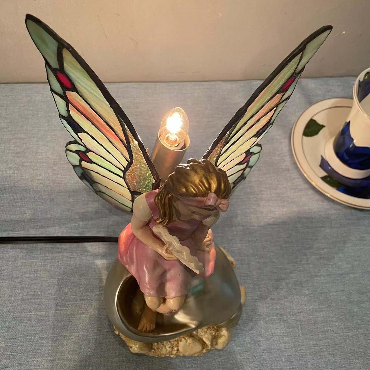 天使 スタンドライトたのめる便・現状渡し〉天使 陶器スタンドライト 100V