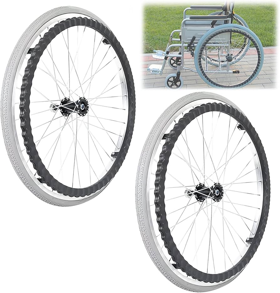 Amazon.co.jp: 24インチ 車椅子用ホイール（ 1ペア 2個 ）、穿刺止め