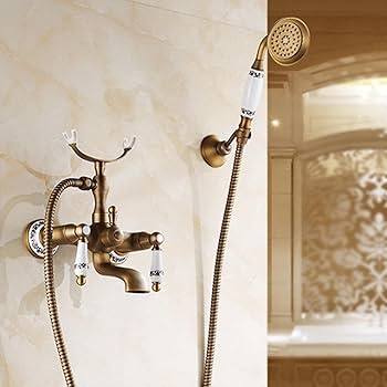 Amazon | BiaoTeng 浴槽の蛇口 蛇口 レトロ 混合 風呂シャワー混合栓