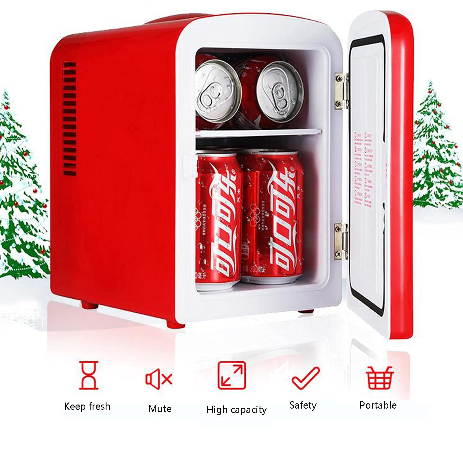 Amazon | ミニ冷蔵庫、カウンタートップ冷蔵庫、コカコーラカー冷蔵庫