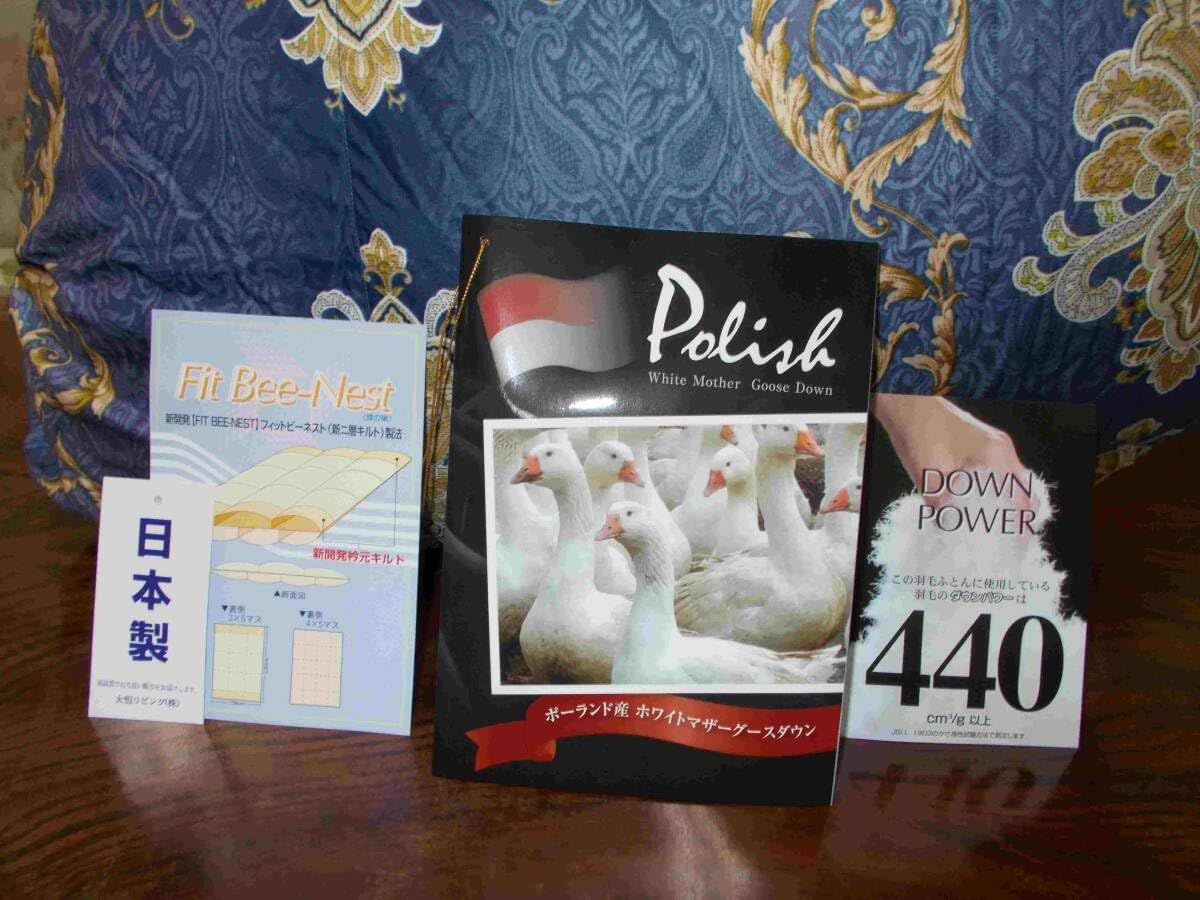 羽毛布団 シングル ポーランド ホワイトマザーグース CH92103 ブルー