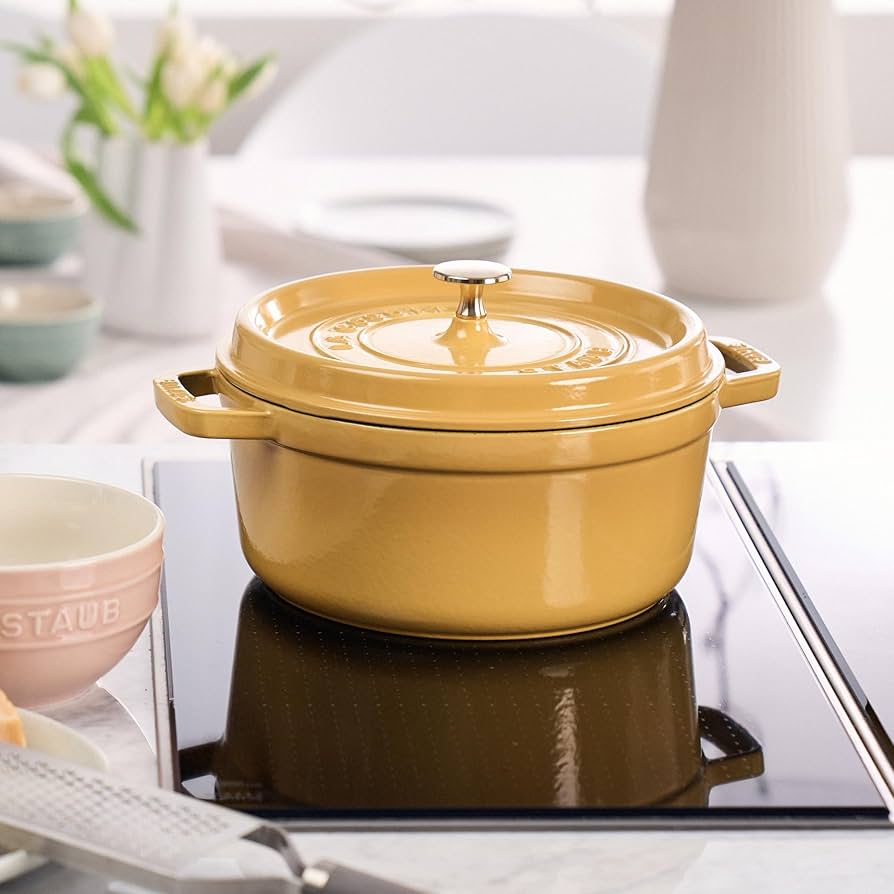 Amazon.com: Staub Cast Iron 4-qt Round Dutch Oven - Citron: Home