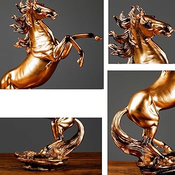 Amazon.co.jp: JAnjiaLxY 馬 置物 ウマ ジャンプ馬 飛上り