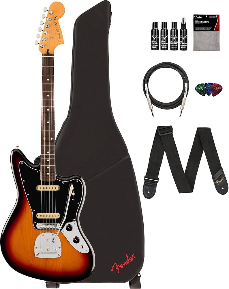 Amazon.com: Fender Player II Jaguar - 3-Color Sunburst Bundle with