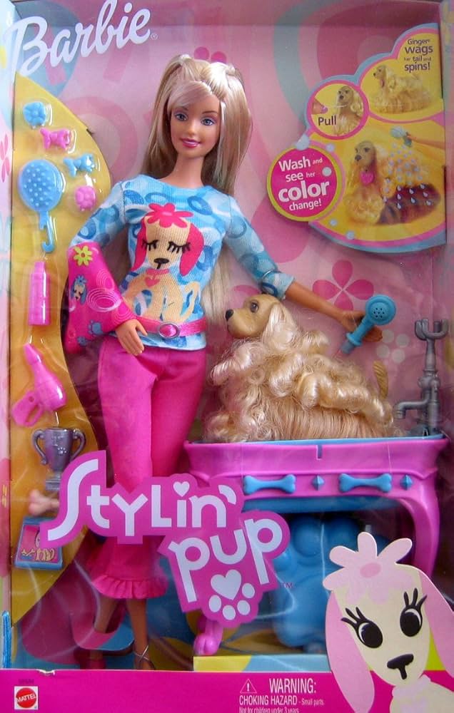 Amazon.co.jp: Stylin' Pup BARBIE Doll w Colour Change Pup (Ginger