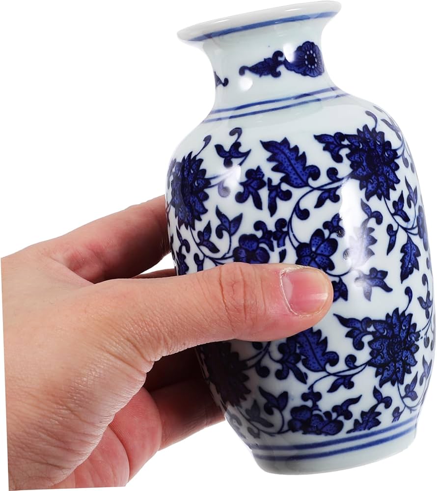 Amazon.co.jp: NUOBESTY 陶器の花瓶 青白磁器 小型卓上花瓶 セラミック