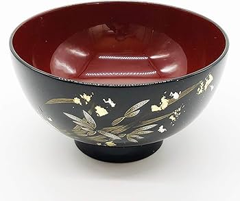 Amazon.co.jp: 大藤漆器店 輪島塗 夫婦汁椀 黒内朱・朱 蘭沈金 WA10-2