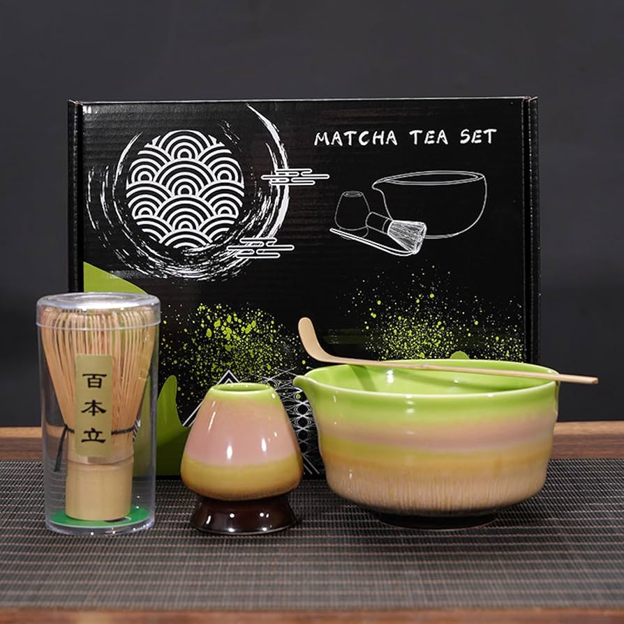 Amazon｜JIKANNOYA 抹茶セット お点前セット 4点セット 陶磁器茶碗