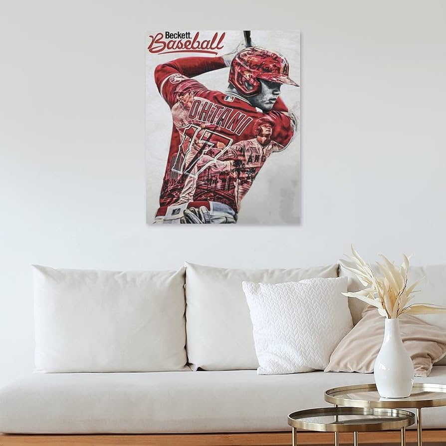 Amazon｜大谷翔平漫画のアートキャンバス壁画現代油絵アート家の壁の