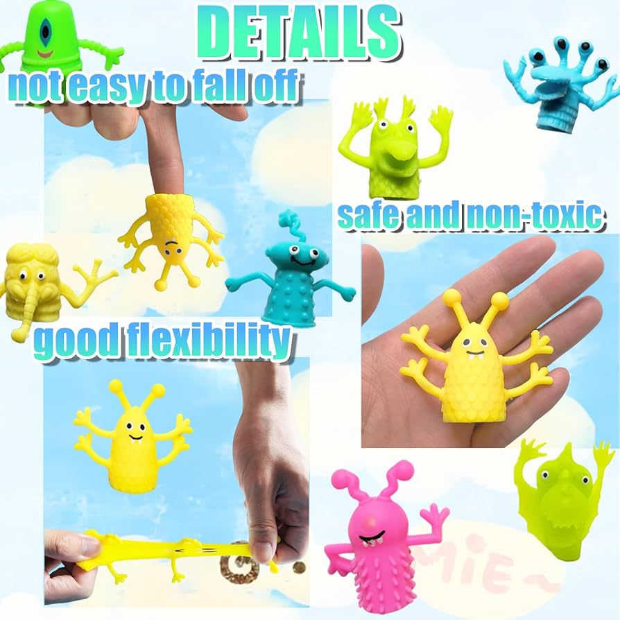 Amazon | 指人形40個、かわいいモンスターパペット、モンスターと小